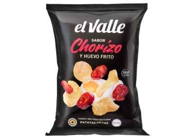 Patatas fritas sabor chorizo y huevo frito